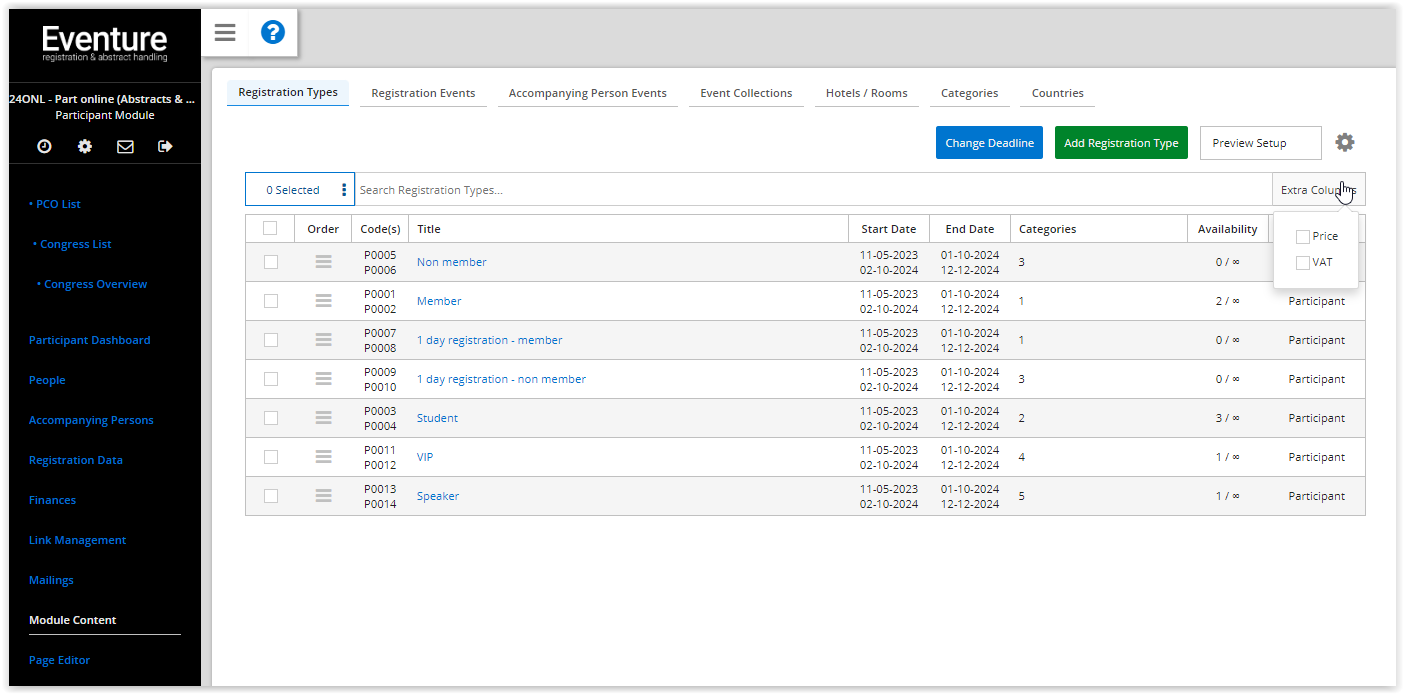 Step 2c: Setup Registration Types online – Eventure Helpcenter